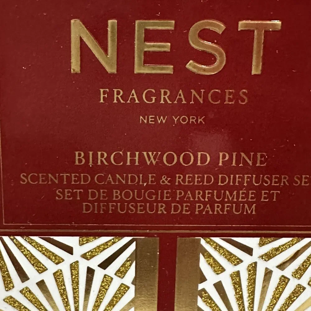 NEST Fragrances Birchwood Pine Candle & Reed Diffuser Holiday Tester 8.1oz